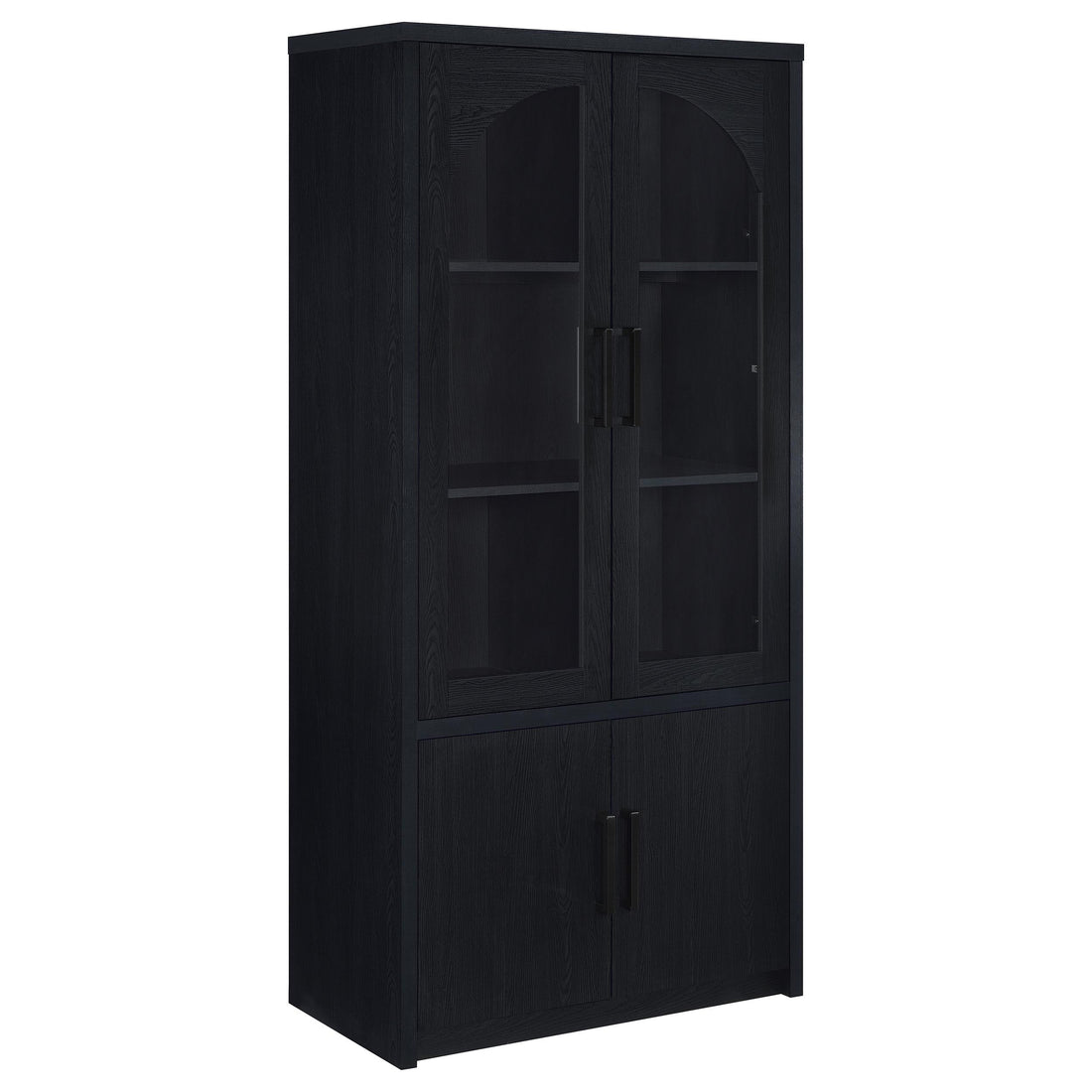  Coaster Furniture Riva 950432 4-door Tall Accent Display Cabinet LED Lighting - Black IMAGE 1