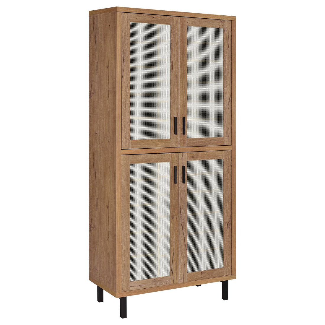  Coaster Furniture Teller 950440 80-inch 4-door Tall Shoe Storage Cabinet - Natural Oak IMAGE 1