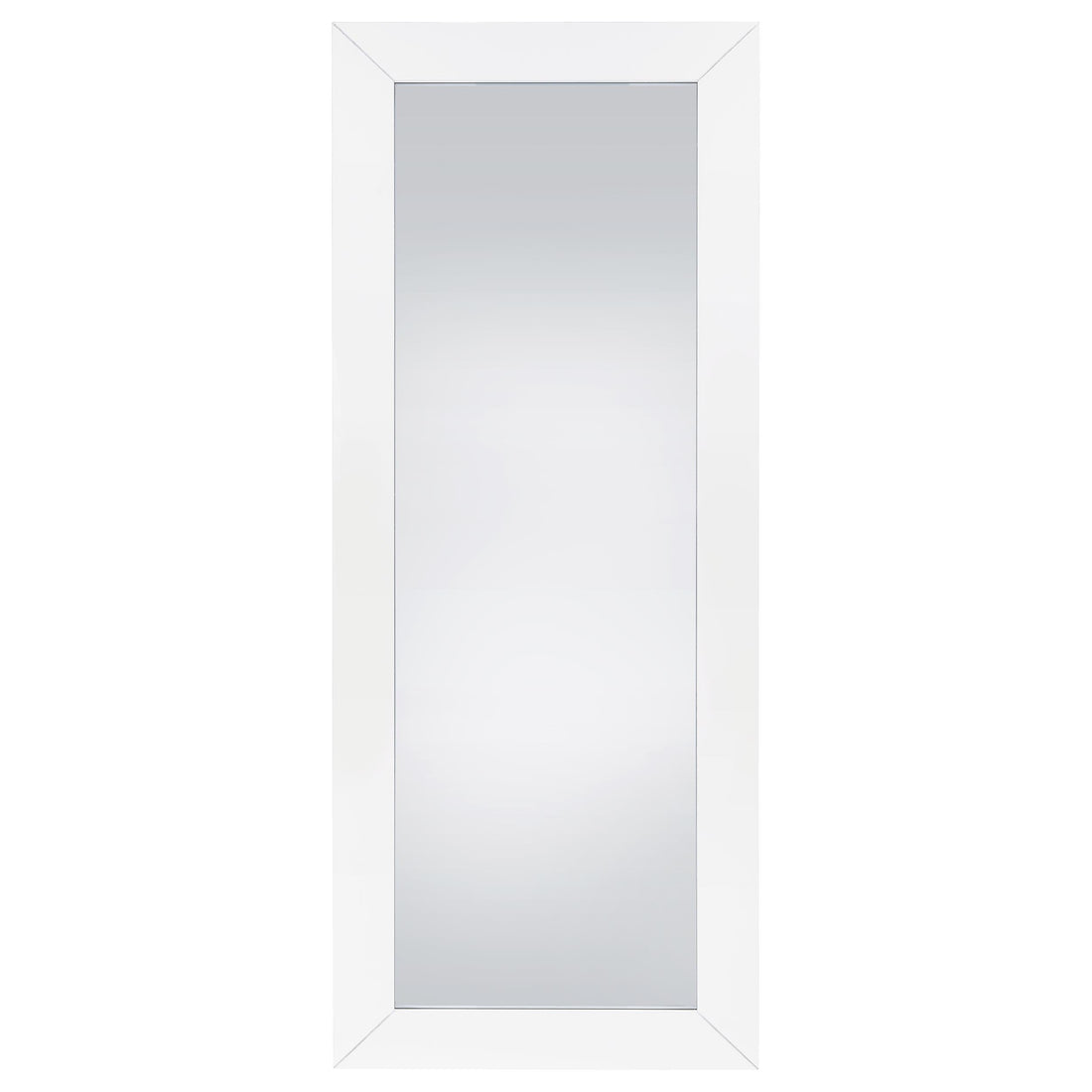  Coaster Furniture Cadence 961656 Tempered Glass Full Length Mirror - White High Gloss IMAGE 1