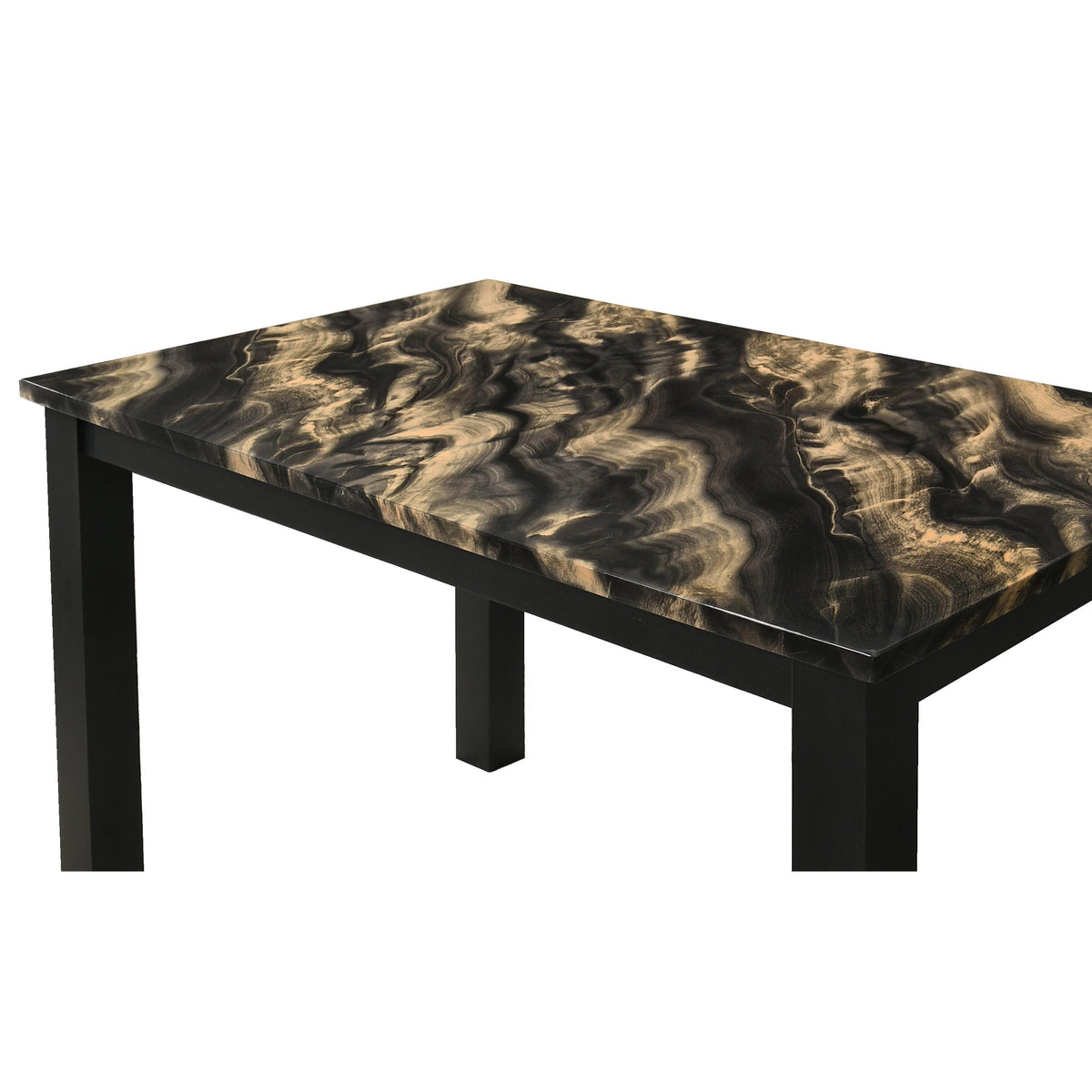  Crown Mark Resia 2120GBK-T-3048 Dining Table Faux Marble - Grey/Black IMAGE 4
