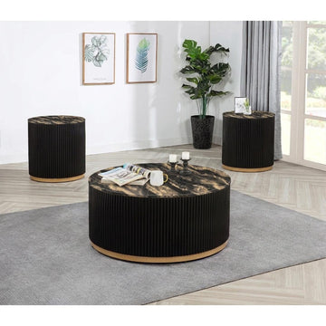  Crown Mark Kara 4219GBK-01 Coffee Table W/Casters - Gold/Black IMAGE 1