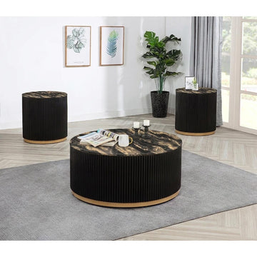  Crown Mark Kara 4219GBK-02 End Table - Gold/Black IMAGE 1