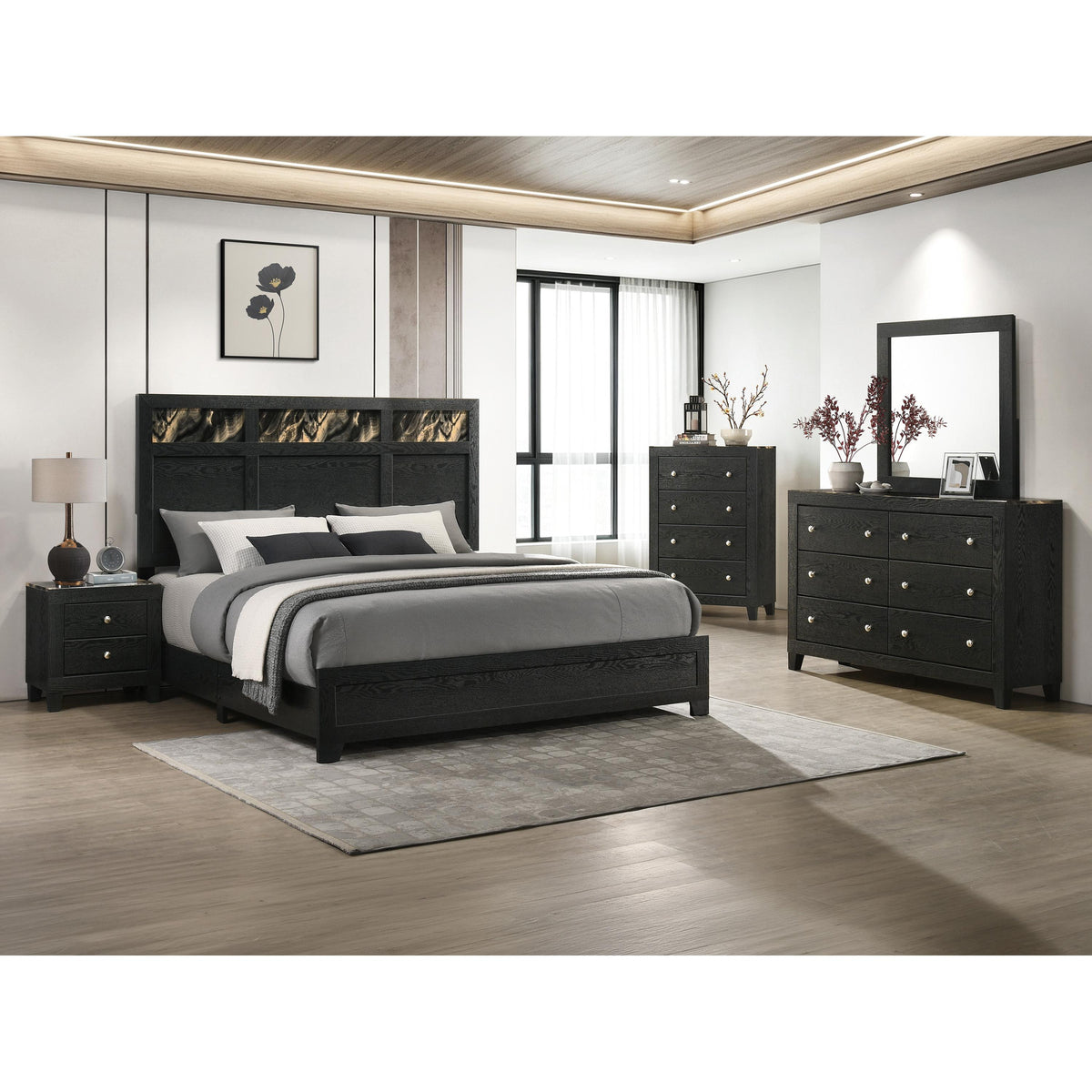  Crown Mark Cadence B4515-2 Night Stand - Gold/Black IMAGE 3