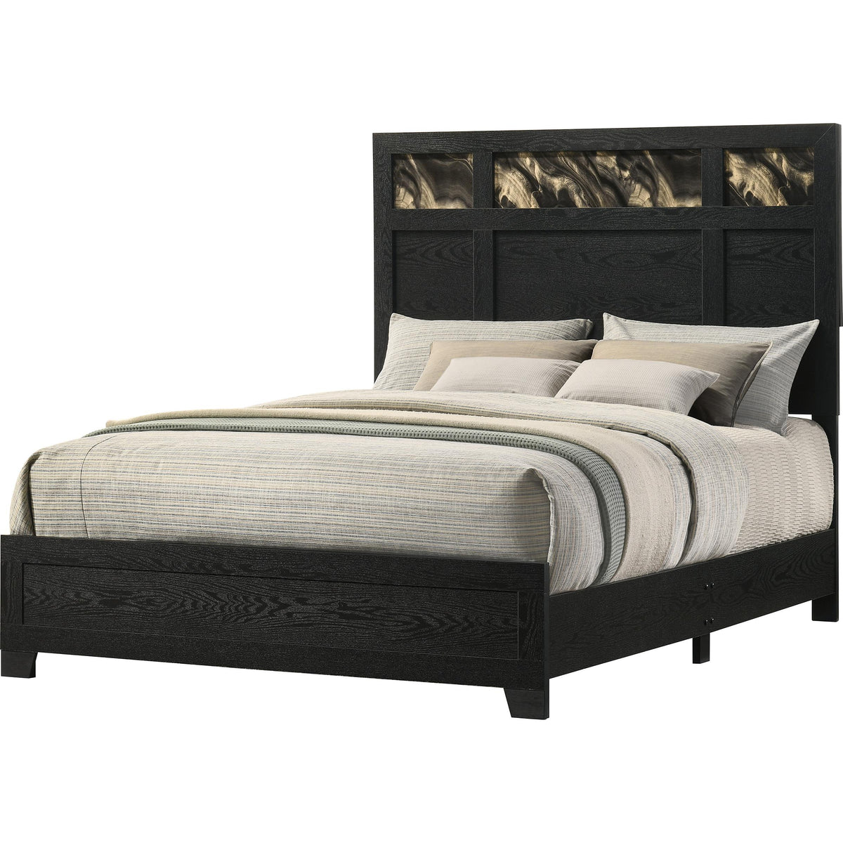  Crown Mark Cadence B4515-Q-BED Bed in One Box - Gold/Black IMAGE 1