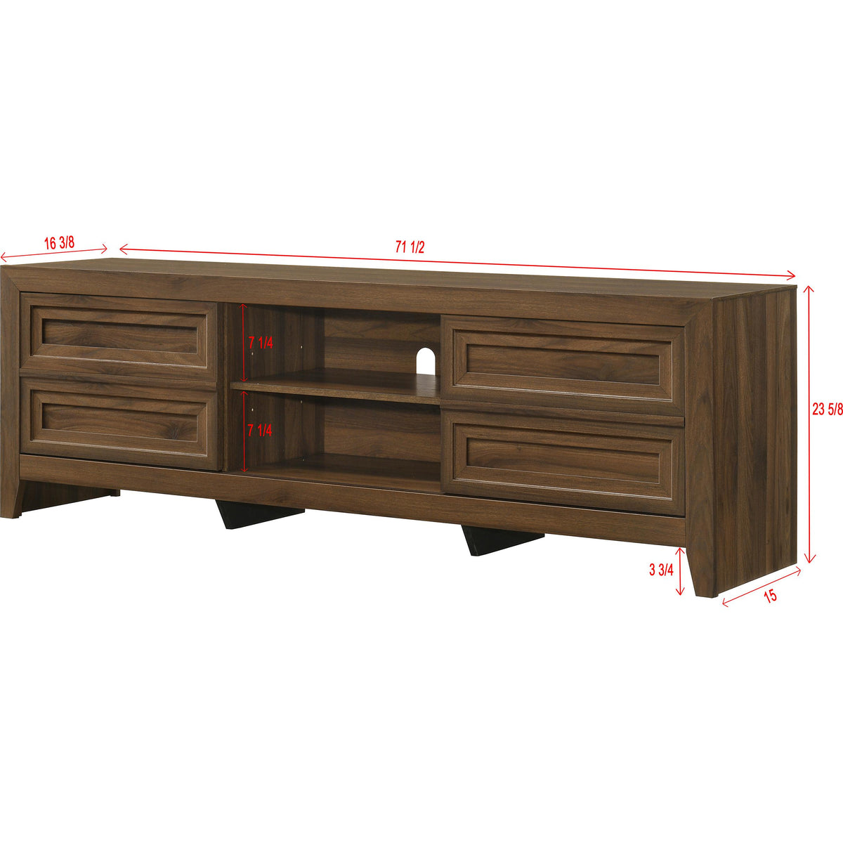  Crown Mark Lorraine B6610-9 TV Stand - Brown IMAGE 2