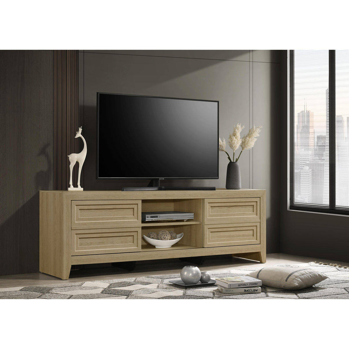  Crown Mark Lorraine B6630-9 TV Stand - Natural IMAGE 1