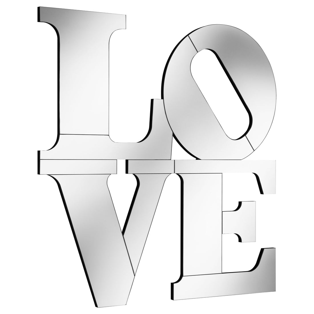Keiran Wall Mirror 40 x 40 Love Silver Wall Mirror