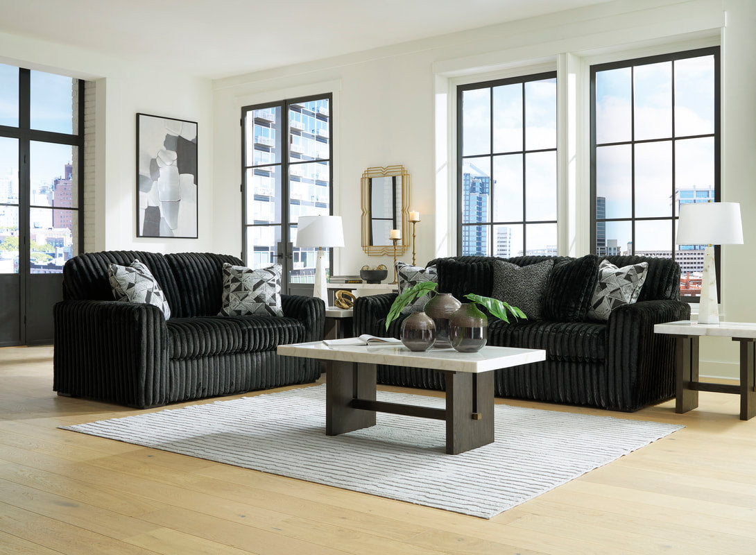 Ashley Midnight Madness Sofa and Loveseat
