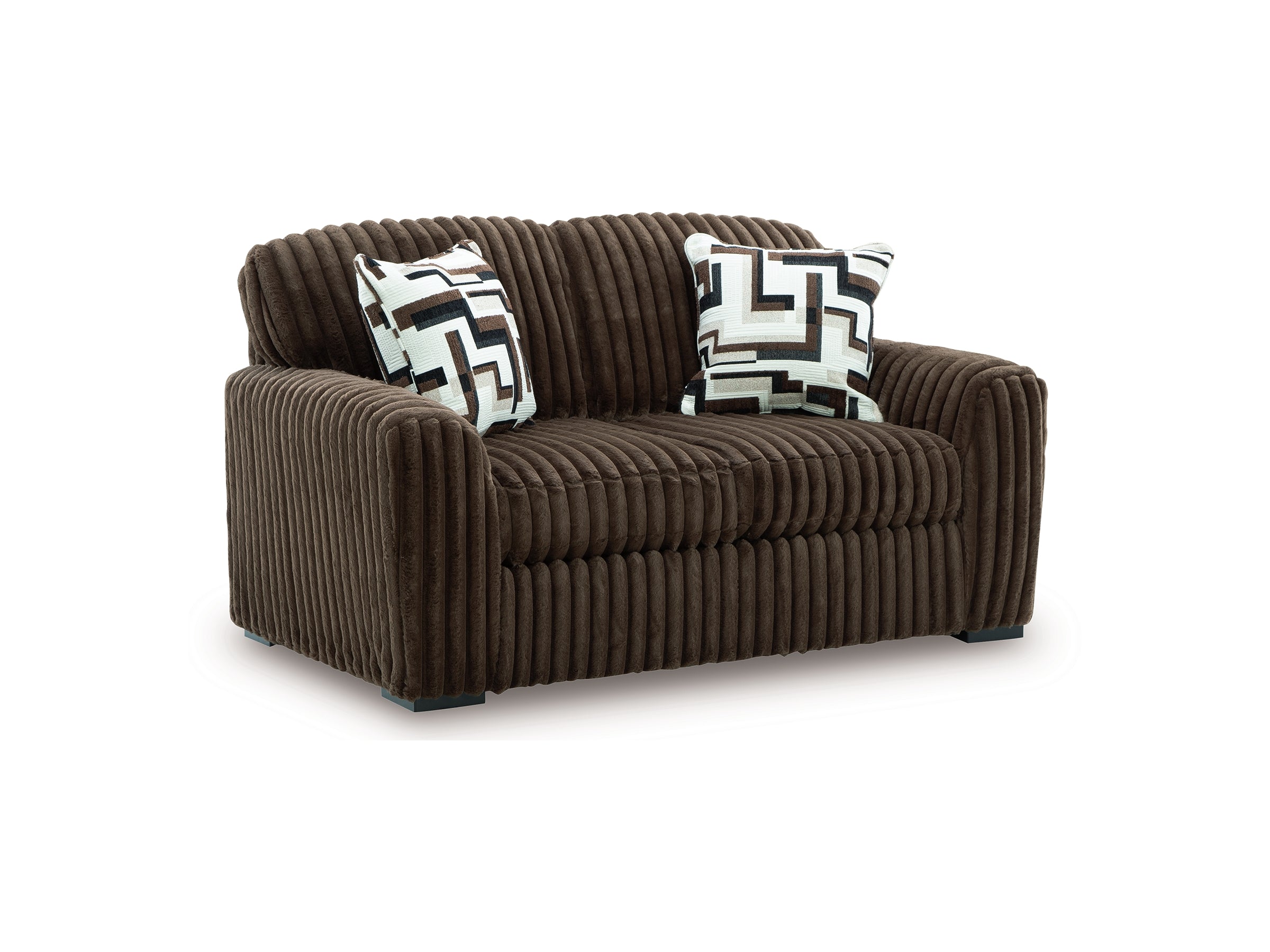 Ashley Midnight Madness Chocolate Sofa and Loveseat