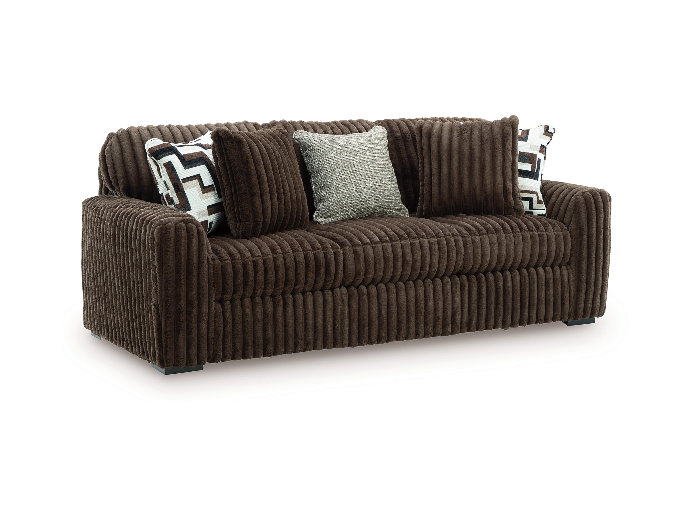Ashley Midnight Madness Chocolate Sofa and Loveseat