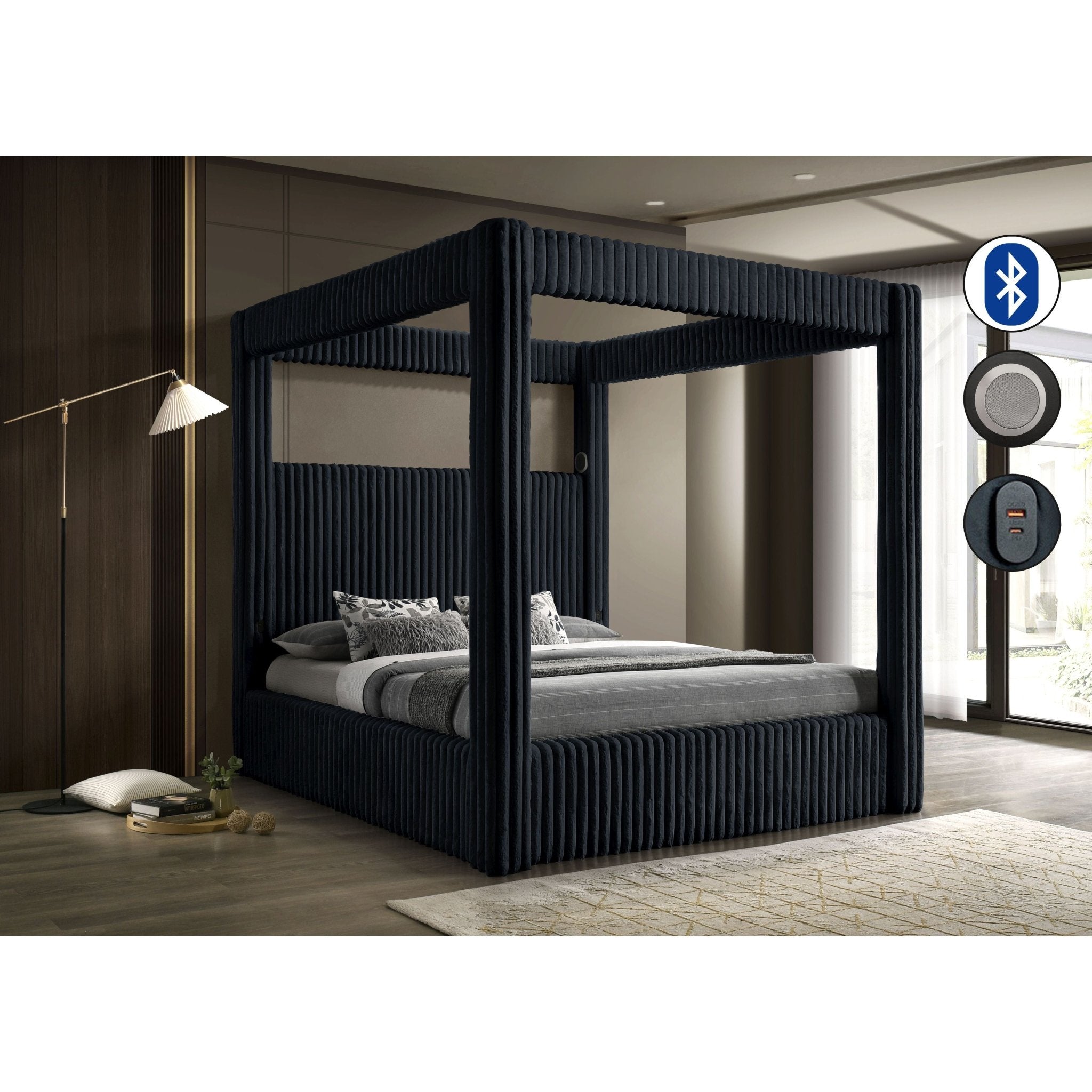 Heaven Black Canopy Bed