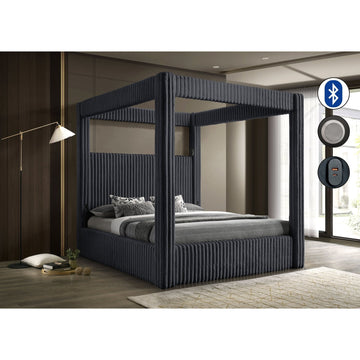 Heaven Charcoal Grey Canopy Bed