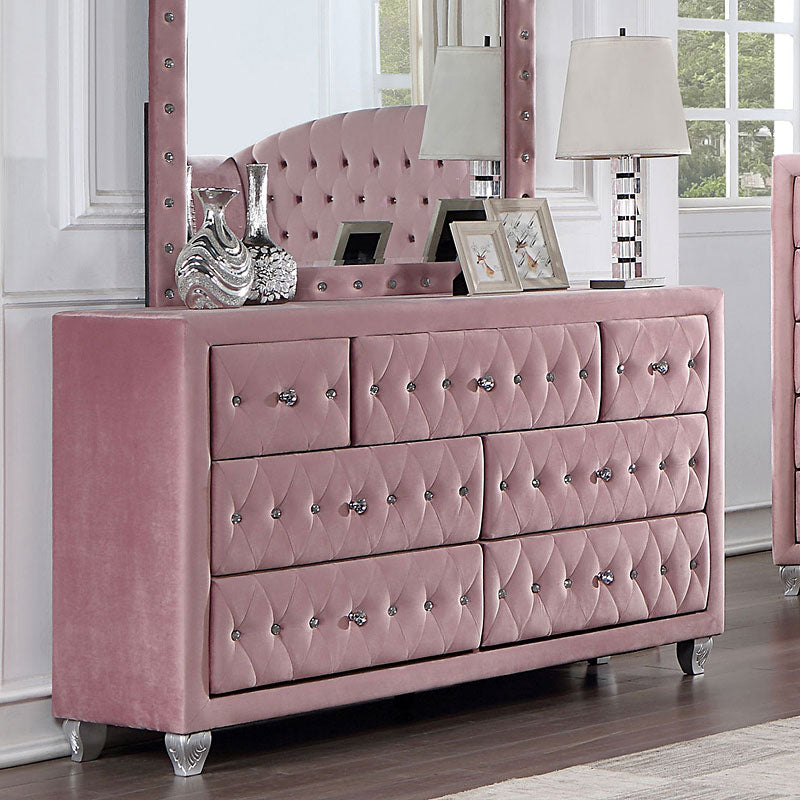 Zohar Pink Upholstered Bedroom Set