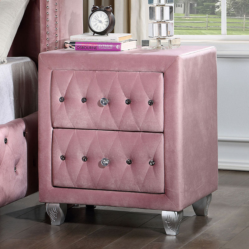 Zohar Pink Upholstered Bedroom Set
