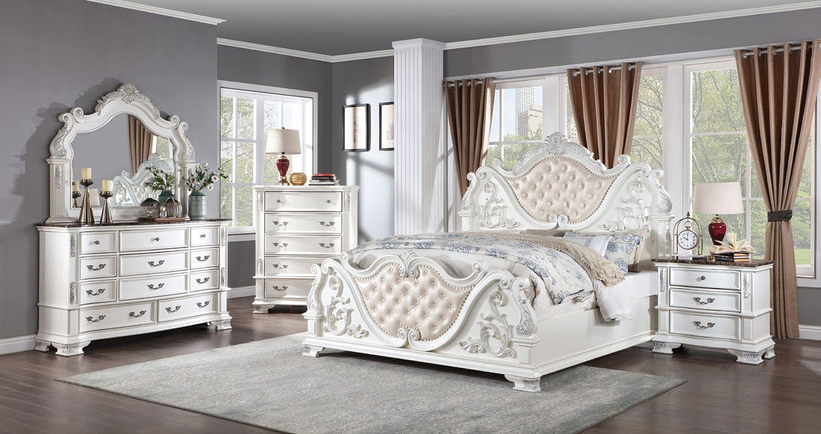CM7478WH Esparanza Pearl White Bedroom Set
