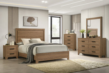 Panelli Chestnut Brown 7 pc Bedroom Set