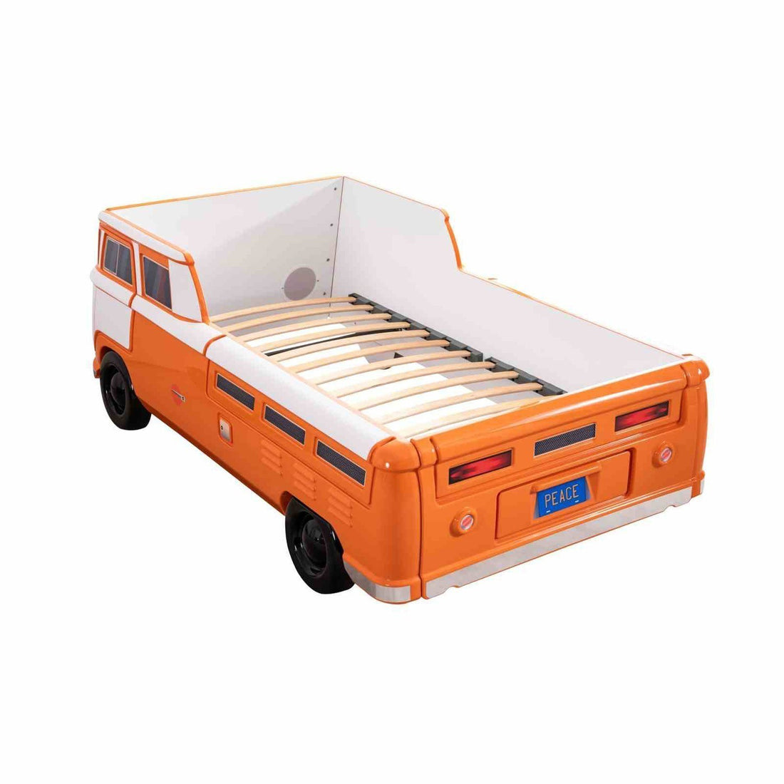 Furniture of America Axel Peace Bus Twin Bed (orange & teal)