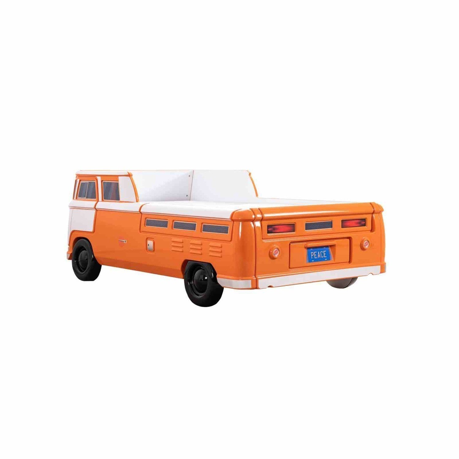 Furniture of America Axel Peace Bus Twin Bed (orange & teal)