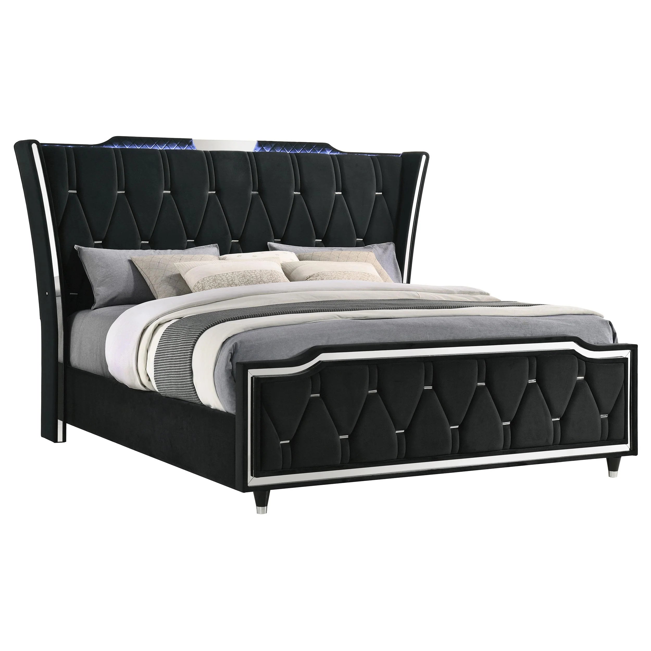 Coaster Lorient Black Upholstered Bed