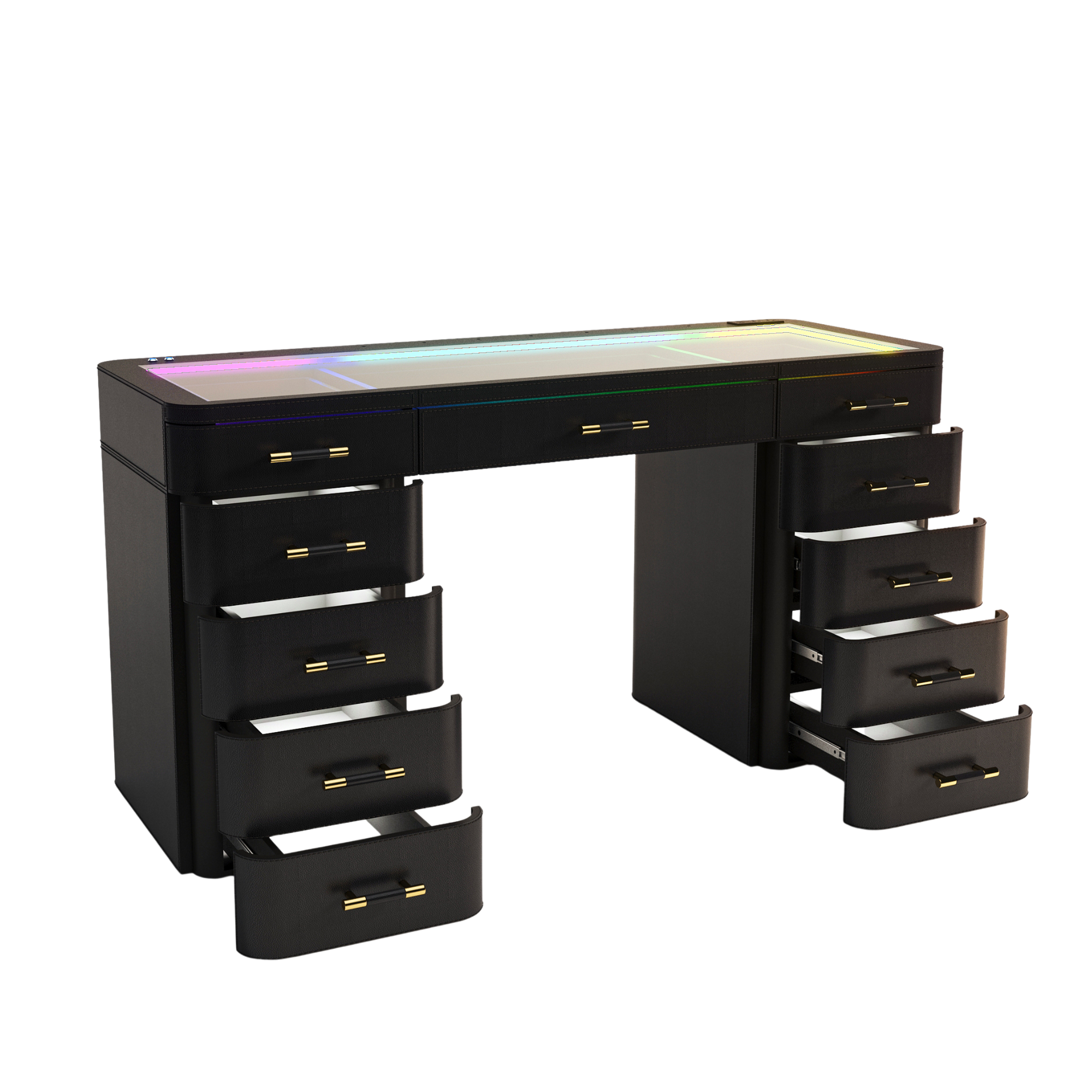SlayStation® Maison Premium Vanity Table w/ RGB Light + Vanity Mirror Bundle