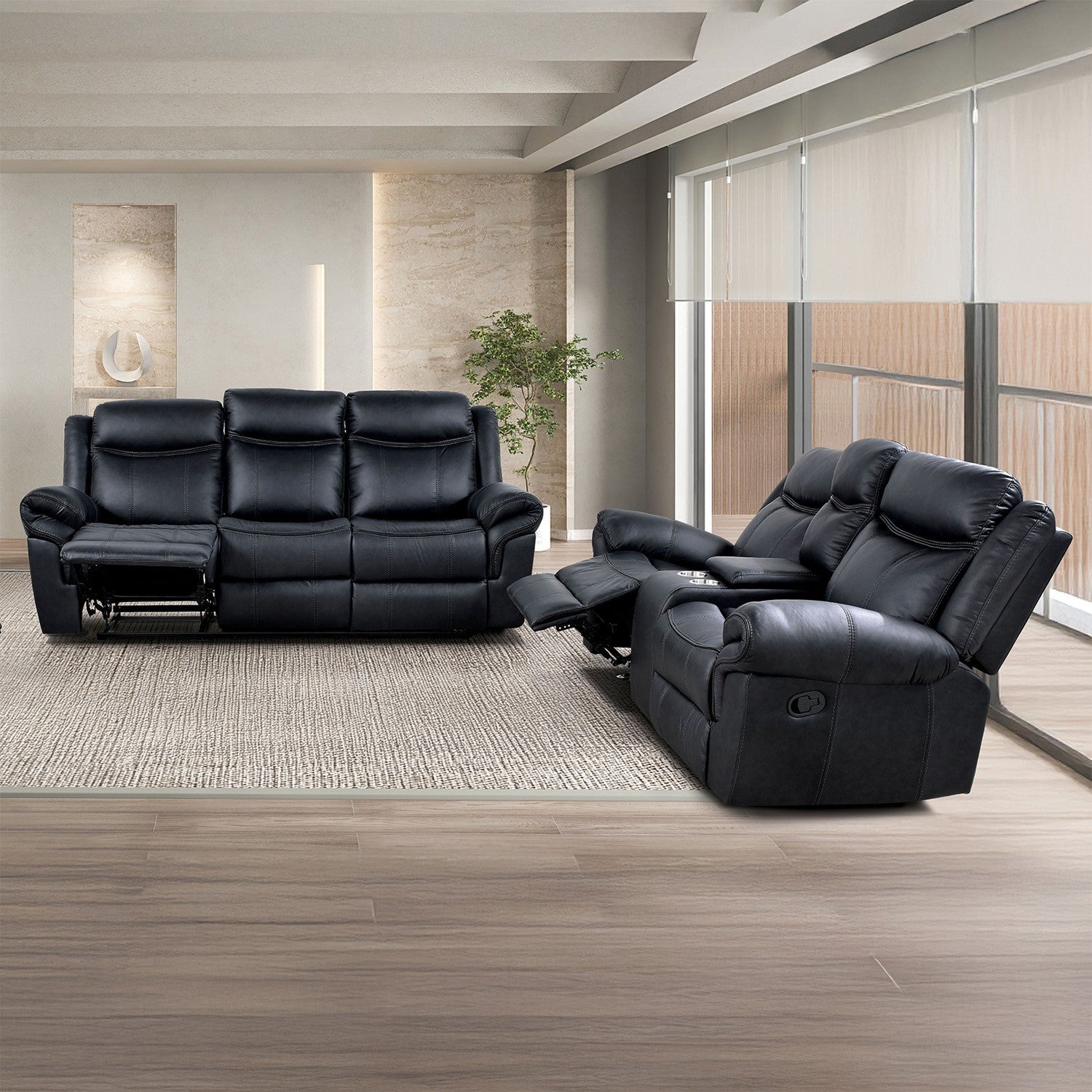 Empire Odyssey 3pc Reclining Set (Available in Black, Brown, Light grey and Dark Grey )