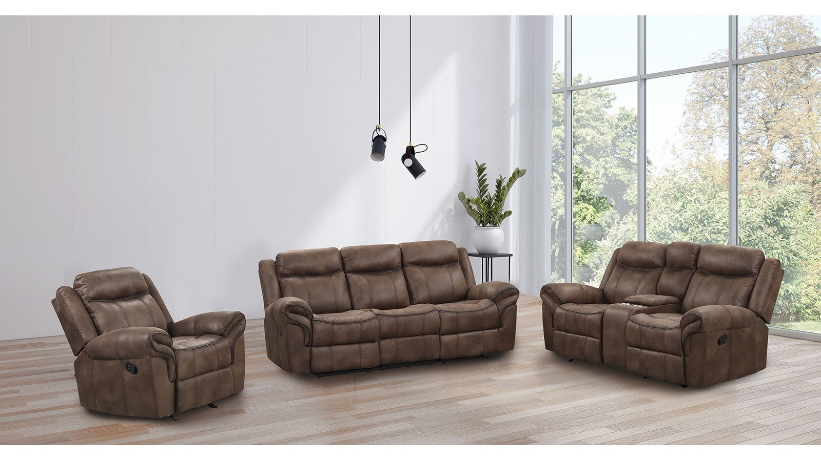 Empire Odyssey 3pc Reclining Set (Available in Black, Brown, Light grey and Dark Grey )