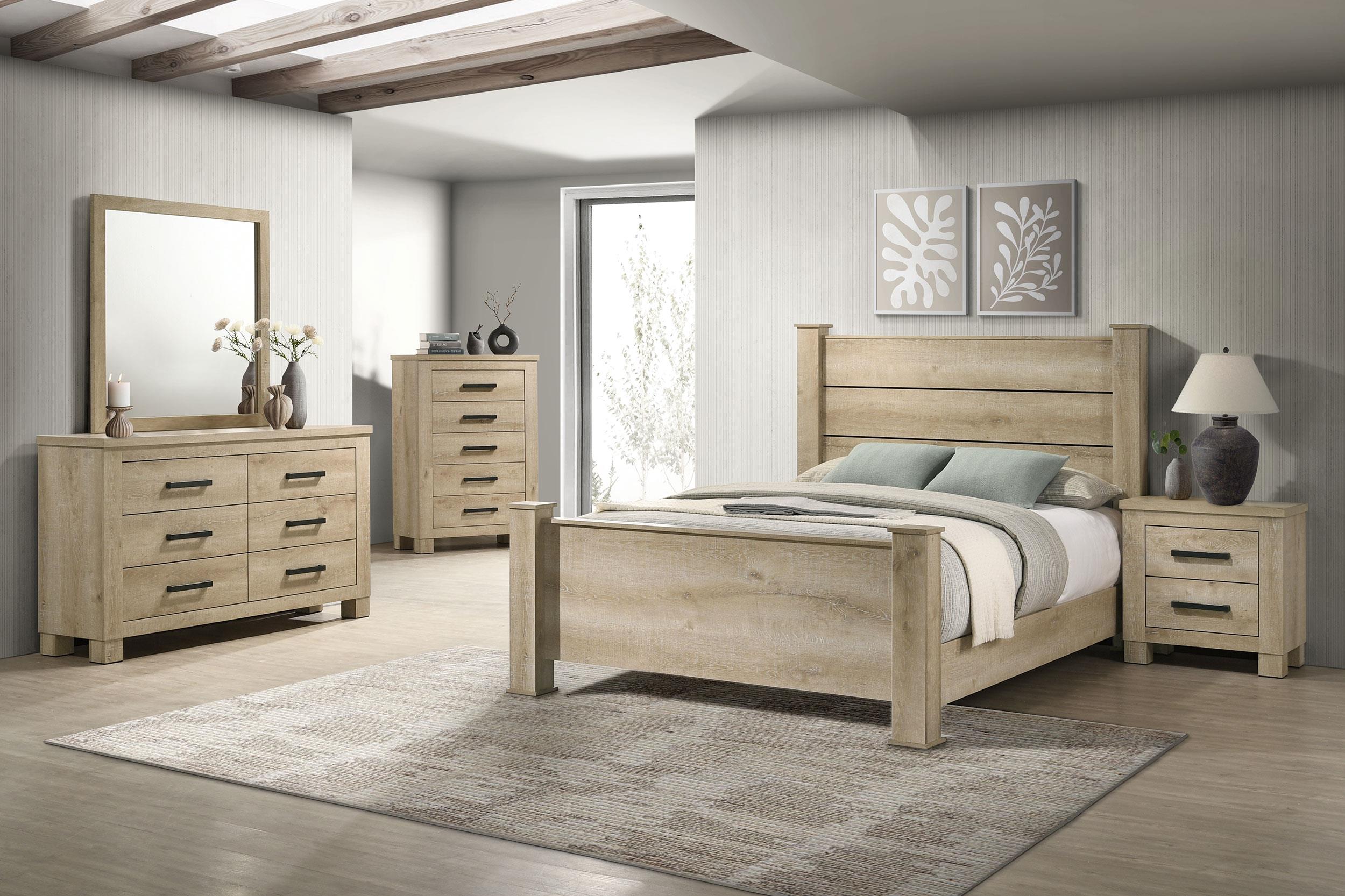 Coaster Furniture Oakglen Weathered Oak 7 PC Piece Bedroom Set