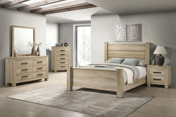 Coaster Furniture Oakglen Weathered Oak 7 PC Piece Bedroom Set