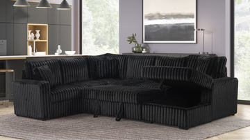 Devonshire Black Sleeper Sectional
