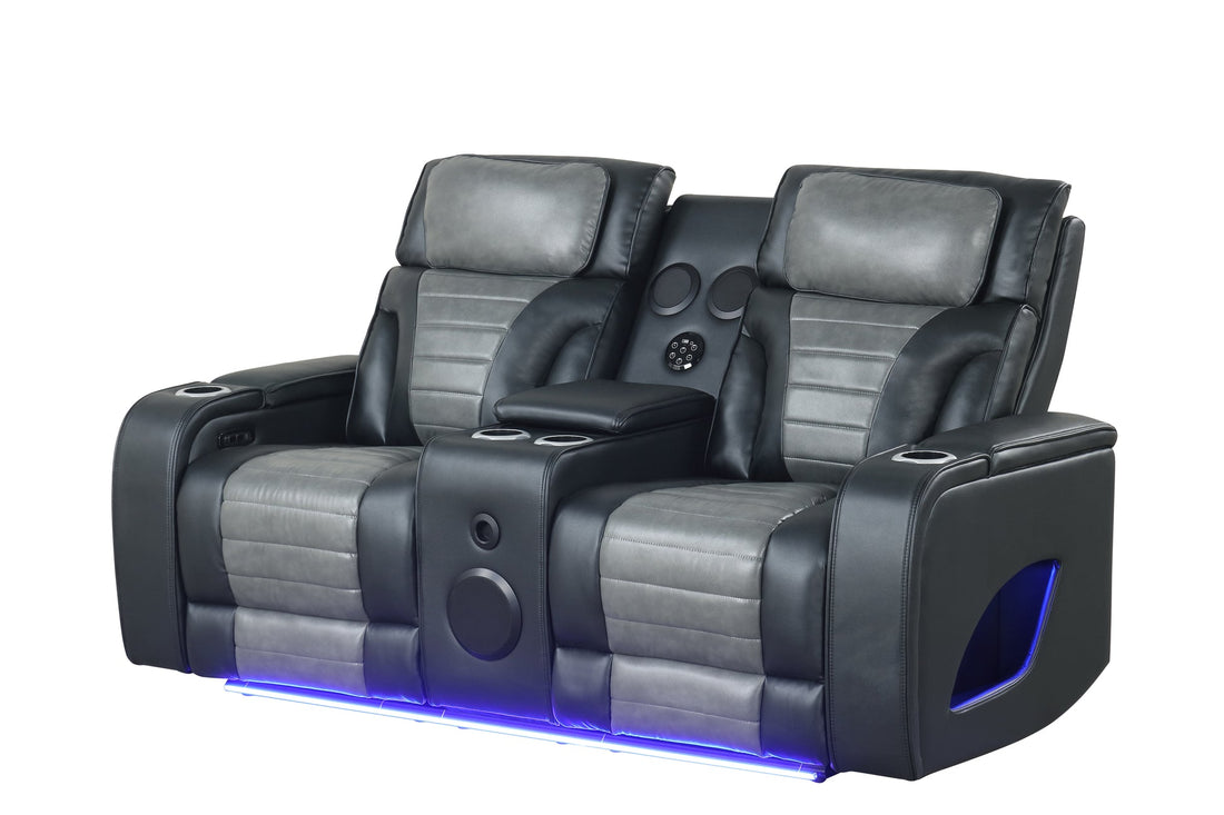 Empire Robin Black Reclining Sofa Set