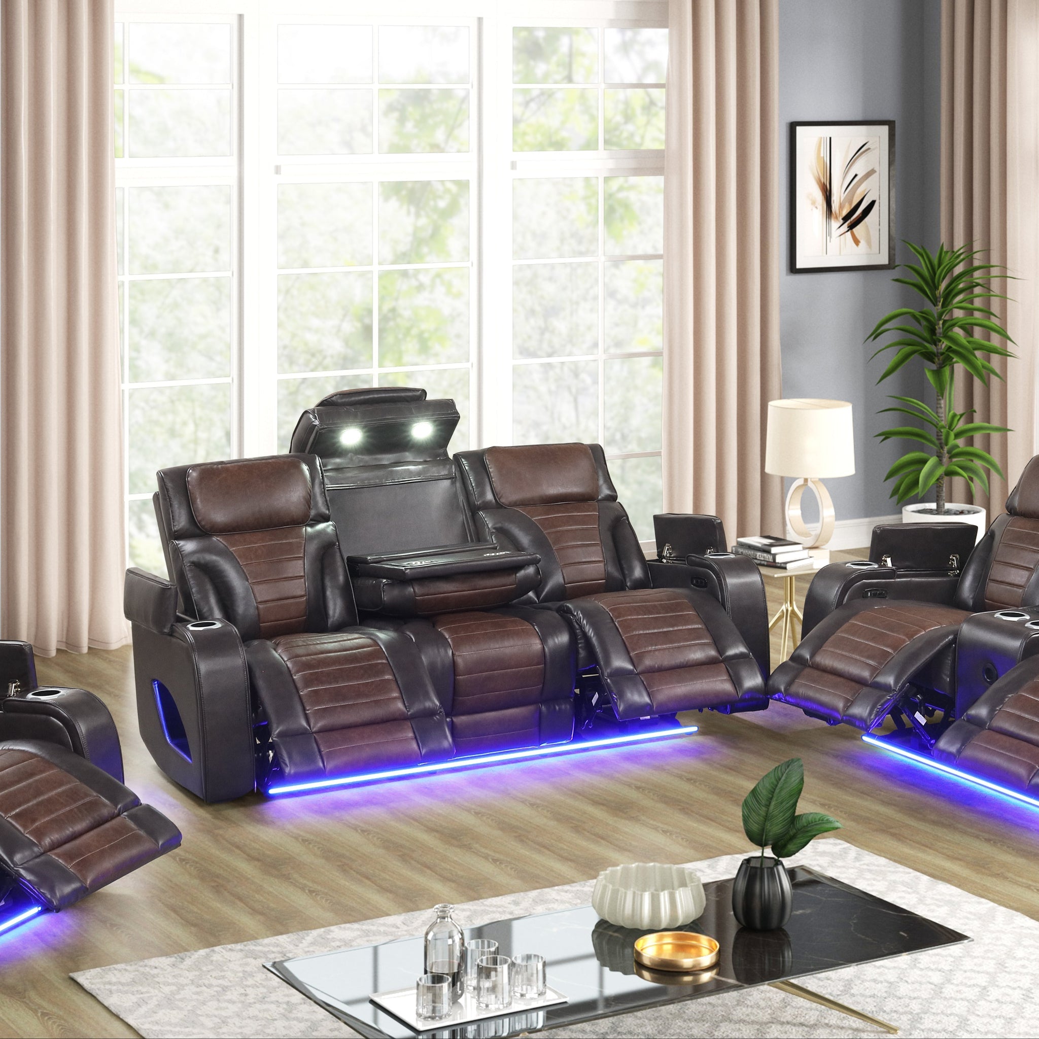 Empire Robin Brown Reclining Sofa Set