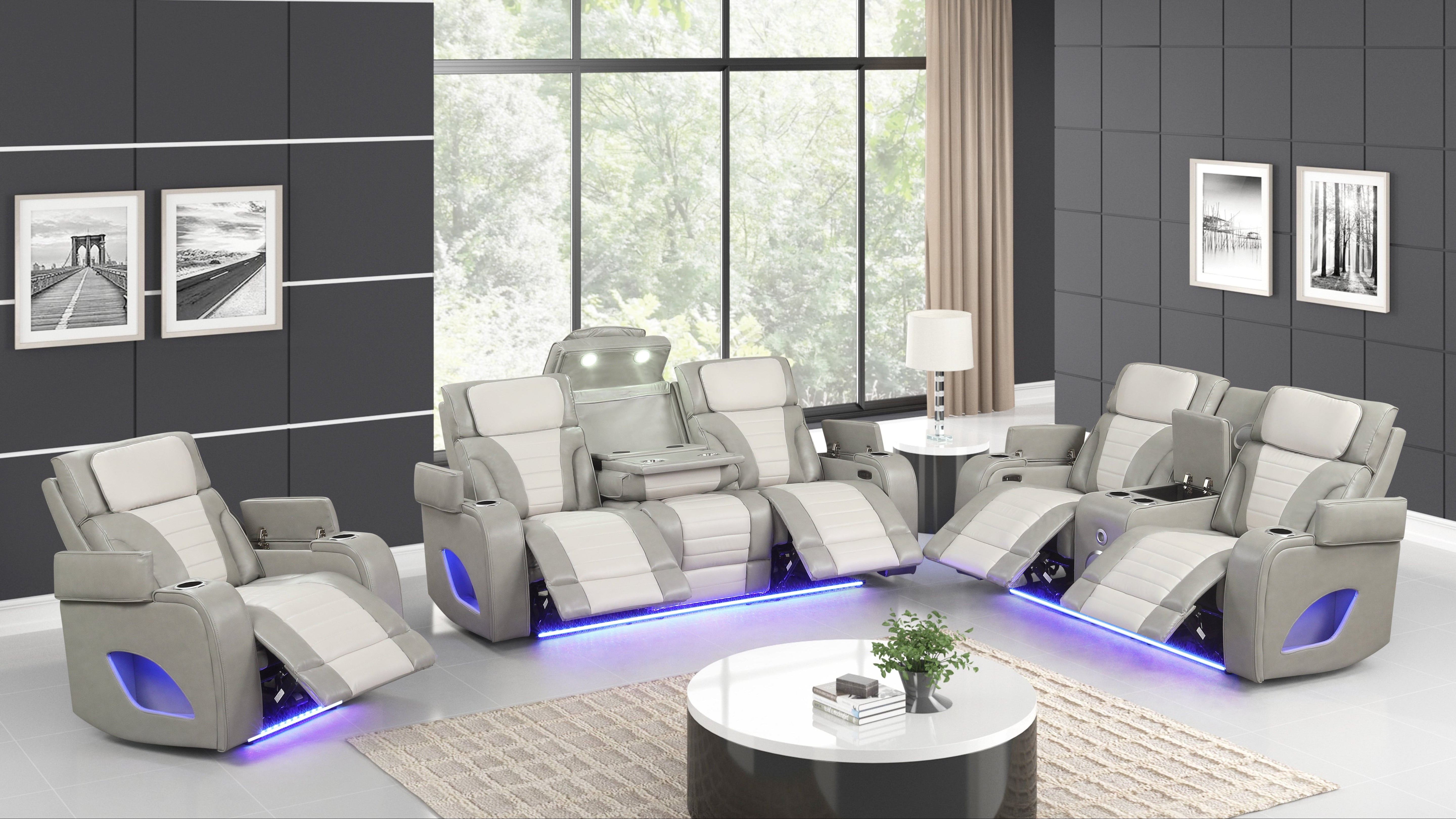 Empire Robin Grey Reclining Sofa Set