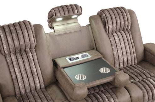 Empire Transformer Brown Reclining Sofa Set