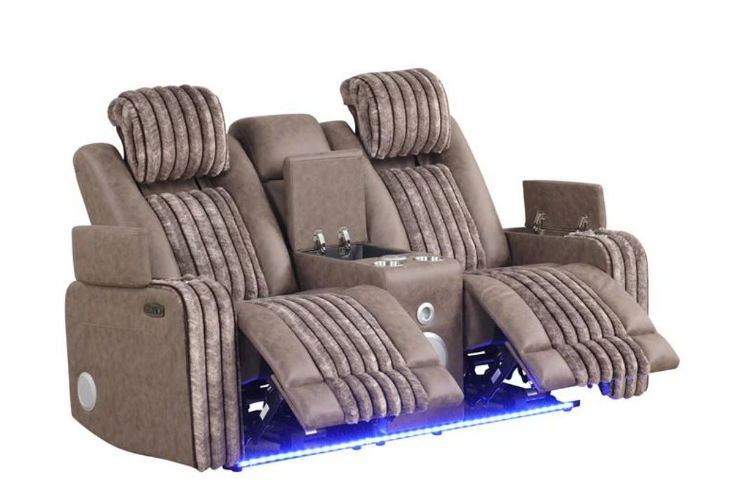 Empire Transformer Brown Reclining Sofa Set