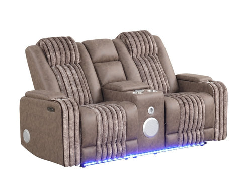 Empire Transformer Brown Reclining Sofa Set