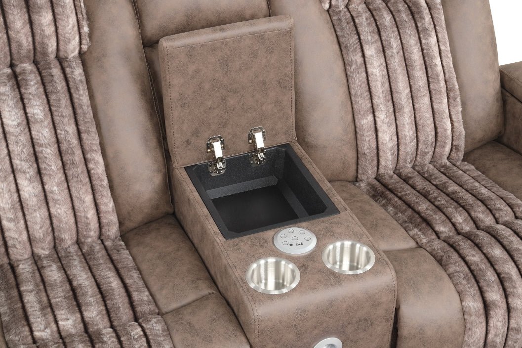 Empire Transformer Brown Reclining Sofa Set