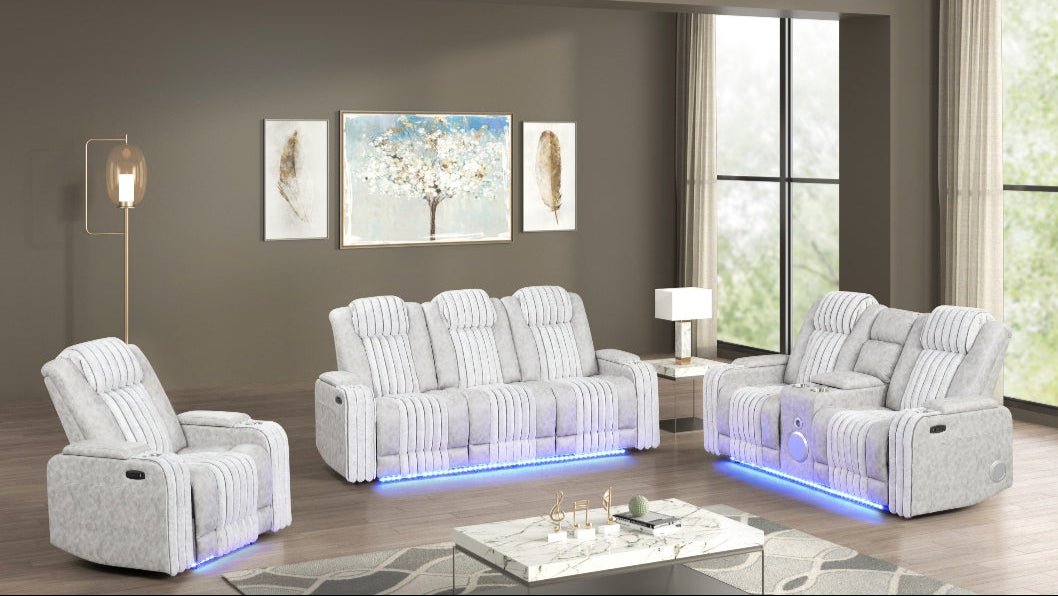 Empire Transformer Grey Reclining Sofa Set