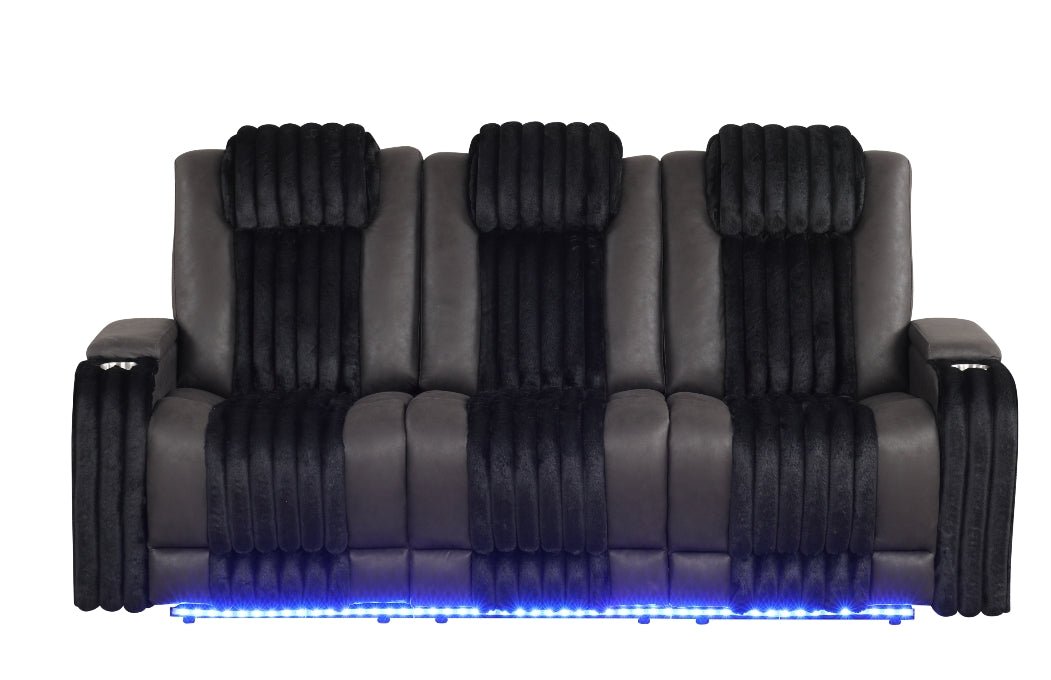 Empire Transformer Black Reclining Sofa Set