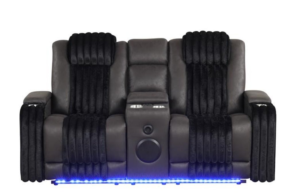 Empire Transformer Black Reclining Sofa Set