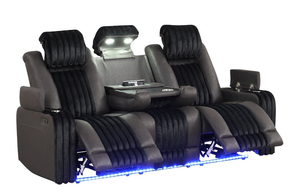 Empire Transformer Black Reclining Sofa Set
