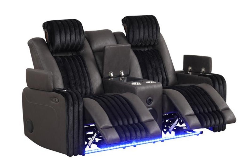 Empire Transformer Black Reclining Sofa Set