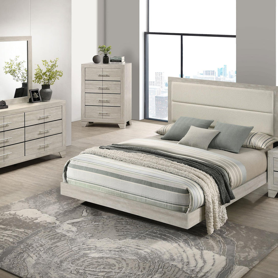 Trenton Rustic Cream 7-Piece Bedroom Set