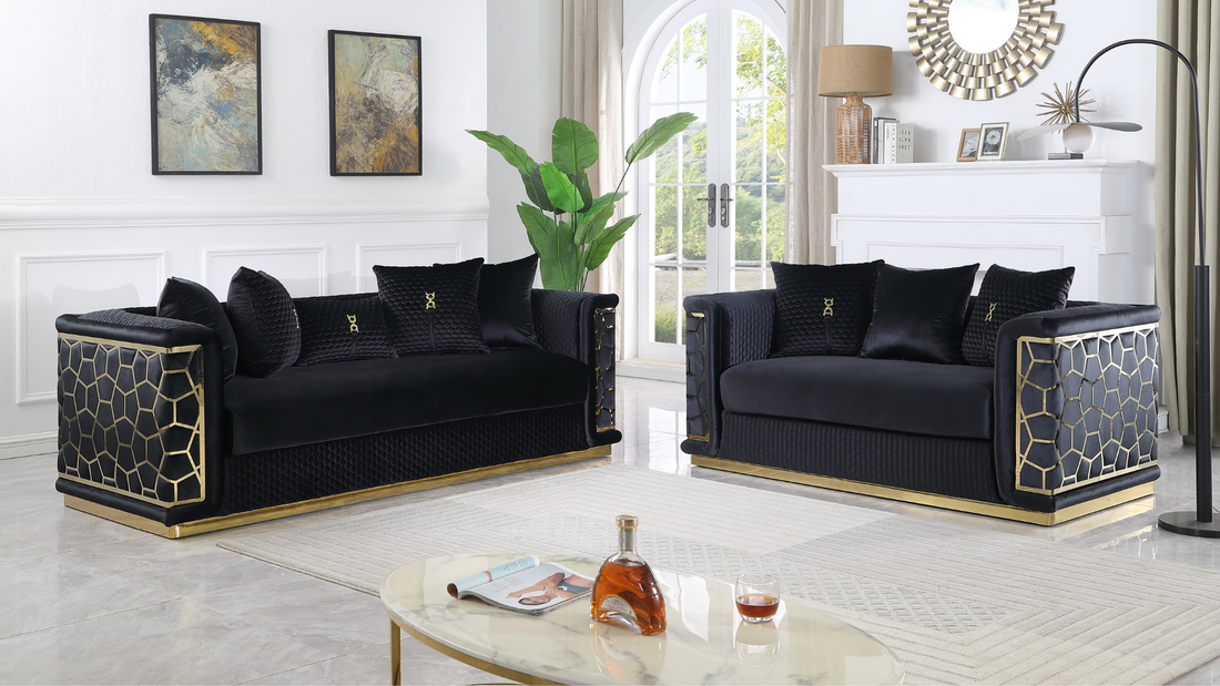 Empire NE S1015 Black Sofa Set