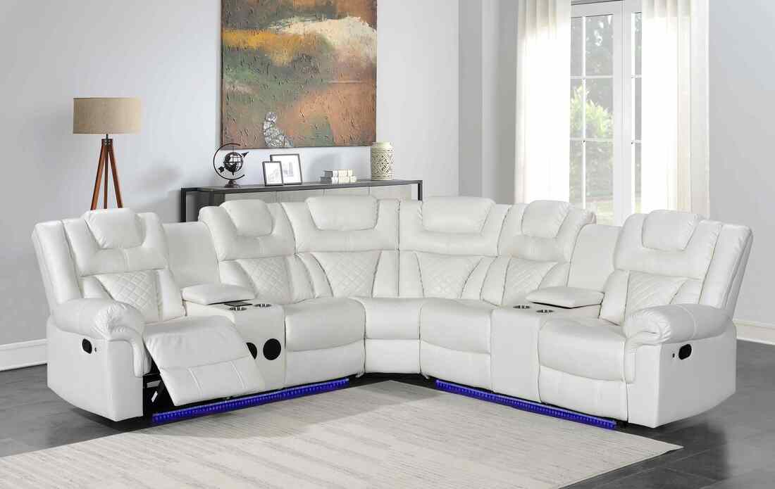 Max White Reclining Sectional