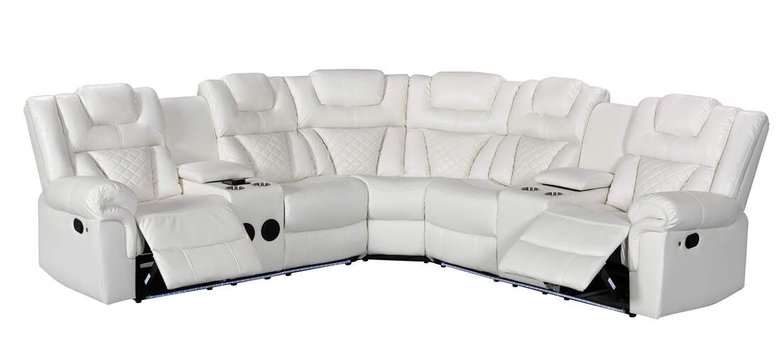 Max White Reclining Sectional