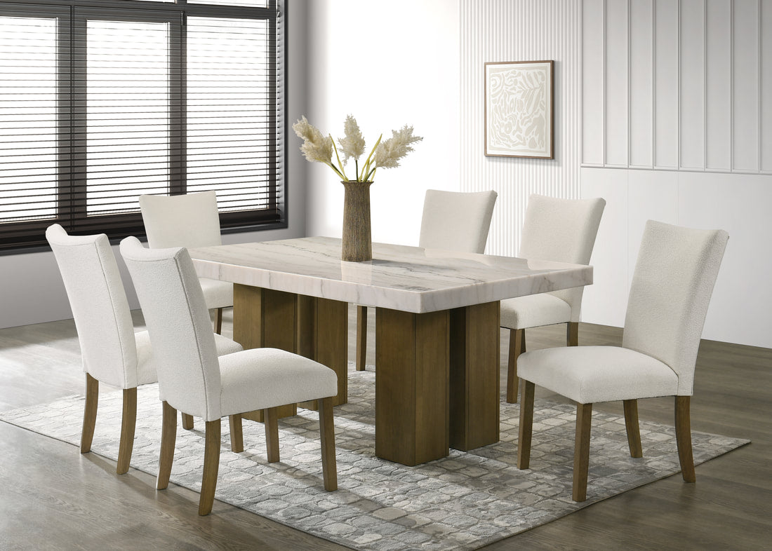 Capri10 Genuine Marble 7pc Dining Set