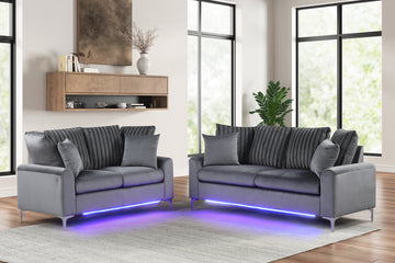 Empire Celina Charcoal Led Sofa Set