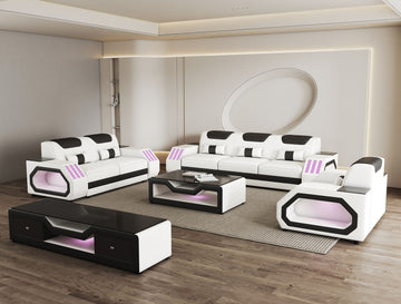 NEO 3PC Sofa Set Top Grain Italian Leather
