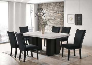 Empire Finland Black - Genuine Marble Table & 6-Chairs