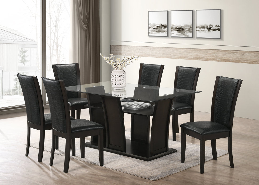 Empire HH Miami - Black Dining Table + 6 Chair Set